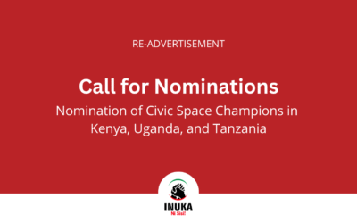 Nomination of Civic Space Champions in Kenya, Uganda, and Tanzania