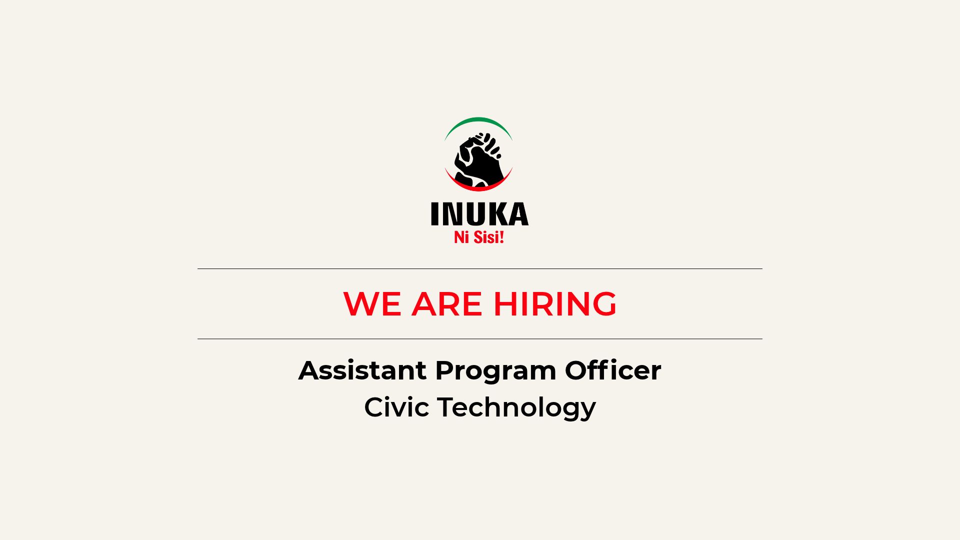 Vacancy: Assistant Programme Officer - Civic Technology